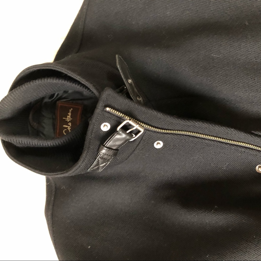Leather trimmed Cole Haan Pea Coat - Picture 7 of 8